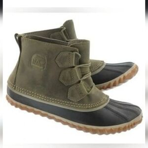 Sorel Out N About Elk Green Womens Duck Boot sz 7 / 38